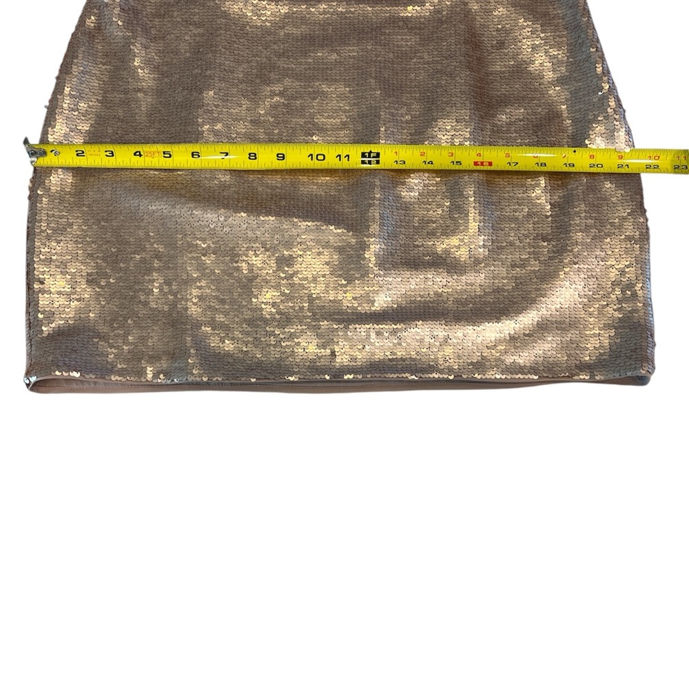 Banana Republic Women’s Rose Gold Sequin Silver Skirt Sz 12 NWT - Picture 4 of 6